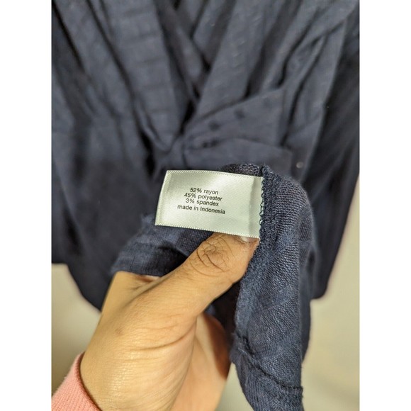 Lane Bryant Navy Faux Wrap Long Sleeve Top Plus‎ Size Women 22/24 - Picture 6 of 6